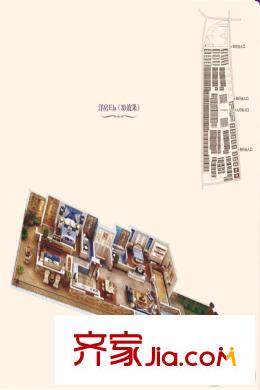 白鹿溪谷15、16號(hào)樓洋房Ela效果圖 3室3廳2衛(wèi)1廚
