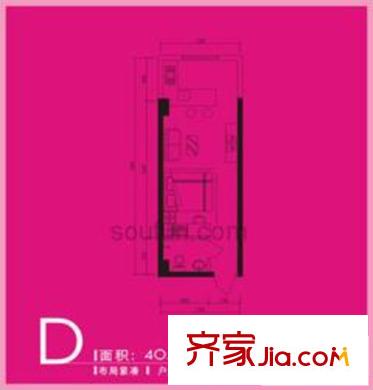 博客芯城戶型圖1室1廳1衛(wèi)1廚