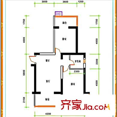 愛(ài)菊佳園戶型圖戶型圖 2室2廳1衛(wèi)1廚