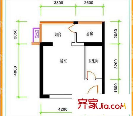 愛(ài)菊佳園戶型圖戶型圖 1室1衛(wèi)1廚