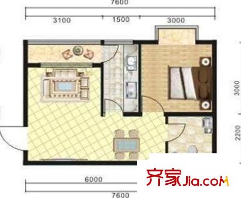 唐城賓館家屬院 3室 戶型圖