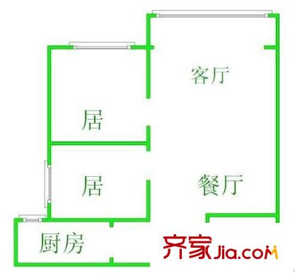 交警支隊(duì)社區(qū) 2室 戶型圖