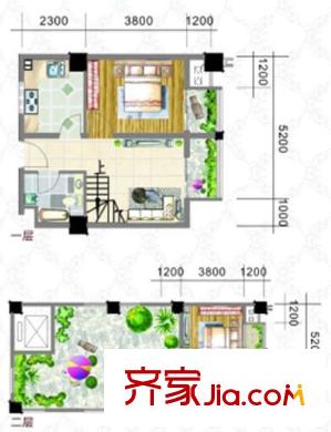 千禧閣 2室 戶型圖