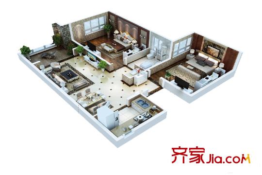 林邑5-B2戶型圖 2室2廳1衛(wèi)1廚