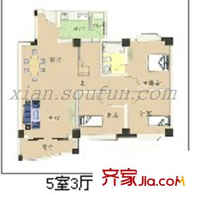 鴻基新城戶型圖 5室3廳3衛(wèi)1廚