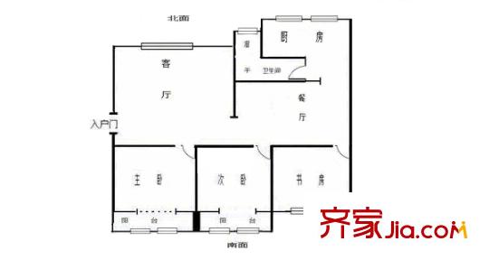 西安 省公安廳家屬院三室戶型圖