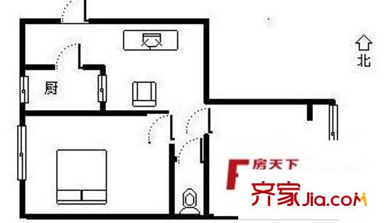 霽虹園小區(qū) 2室 戶型圖