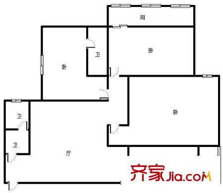豪盛大廈 3室 戶型圖