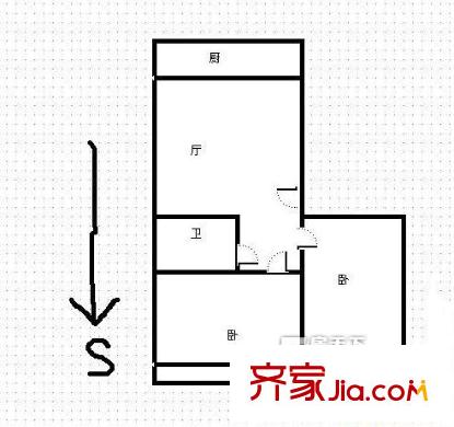 98中家屬院 2室 戶型圖