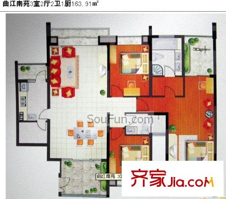 705所家屬院 3室 戶型圖
