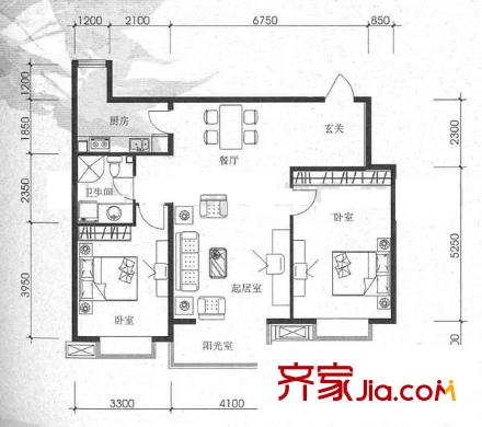 中原小區(qū) 2室 戶型圖