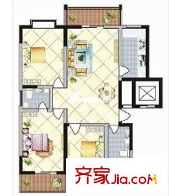 興閻溫泉小區(qū)戶型圖戶型圖 3室2廳2衛(wèi)1廚
