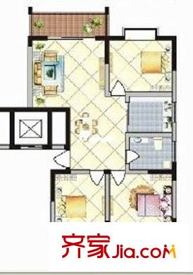 興閻溫泉小區(qū)戶型圖戶型圖 3室2廳1衛(wèi)1廚