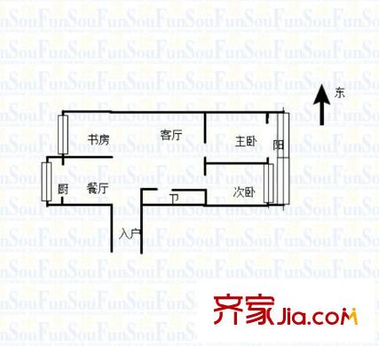 瑞華苑小區(qū) 3室 戶型圖