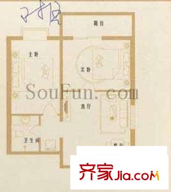 學(xué)林雅苑戶型圖2室2廳1衛(wèi)1廚