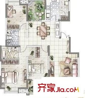 唐城賓館家屬院 2室 戶型圖