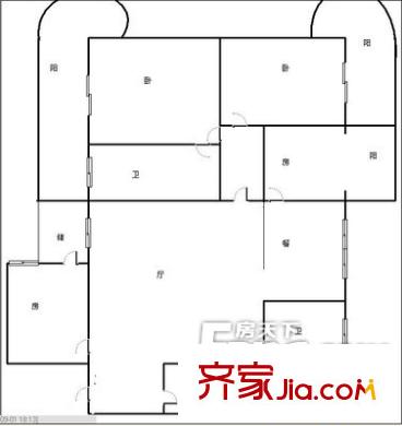 千禧閣 4室 戶型圖