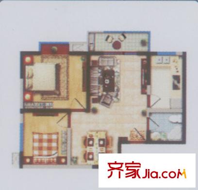 金宇藍苑7號樓A戶型 2室2廳1衛(wèi)1廚