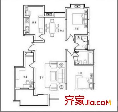 芙蓉小區(qū) 3室 戶型圖
