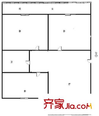 西安 省公安廳家屬院三室戶型圖
