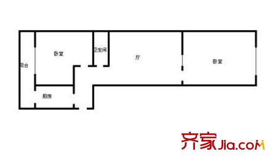 西安 省公安廳家屬院兩室戶型圖