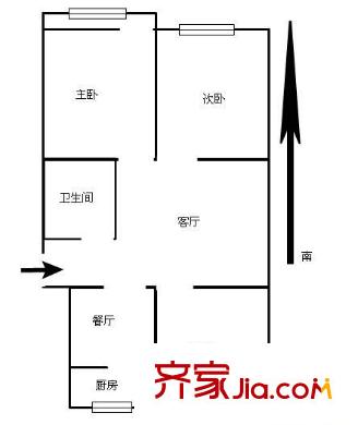 西安 省公安廳家屬院三室戶型圖