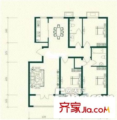 長(zhǎng)安稅務(wù)局家屬院戶型圖戶型圖 3室2廳1衛(wèi)