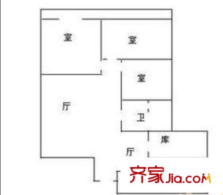 交警支隊家屬院 3室 戶型圖