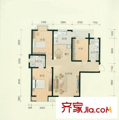 陜西日報(bào)社家屬院 3室 戶型圖