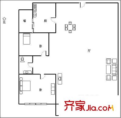 陜西日報社家屬院 2室 戶型圖
