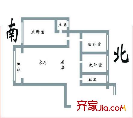 都市名苑 3室 戶型圖