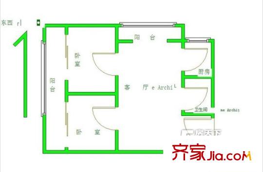 新城科技產(chǎn)業(yè)園戶型圖戶型圖 2室1廳1衛(wèi)1廚
