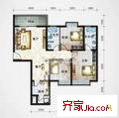 天賜福地 3室 戶型圖
