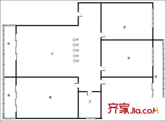 福瑞苑三室兩廳戶型圖