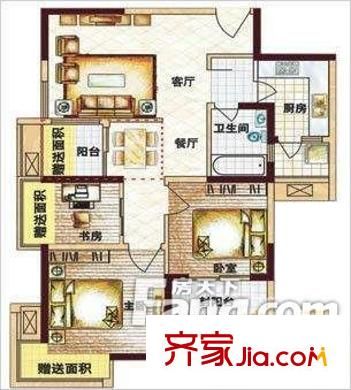楓韻潤園 3室 戶型圖