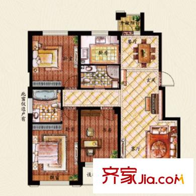 東方城市花園 3室 戶型圖