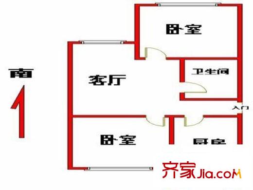 翔園大廈 3室 戶型圖