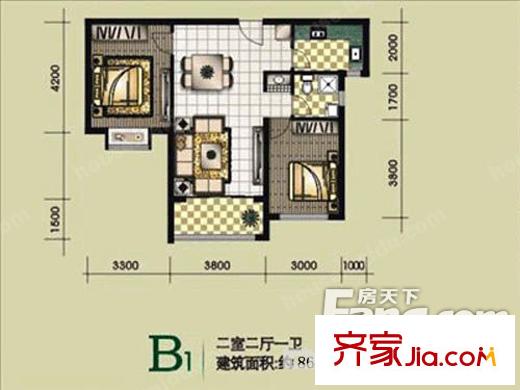 航天逸居 2室 戶型圖