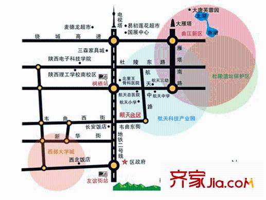 航天逸居交通圖區(qū)位圖