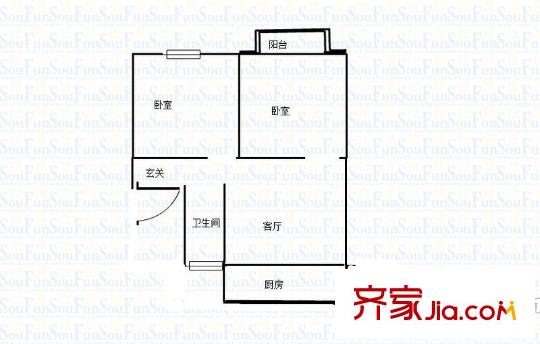 福瑞苑 2室 戶型圖