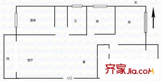福瑞苑三室兩廳戶型圖
