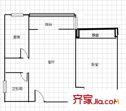嘉天國際 1室 戶型圖