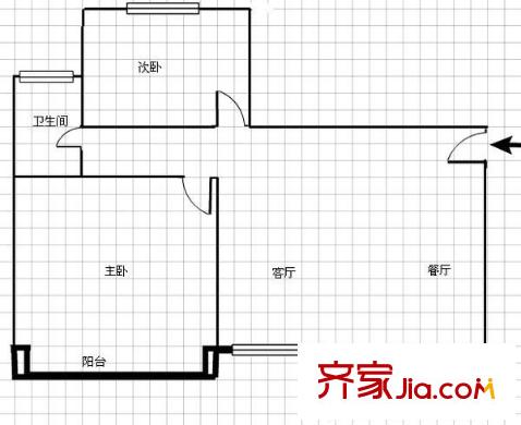 嘉天國際 2室 戶型圖