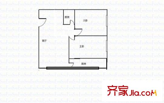 嘉天國際 1室 戶型圖