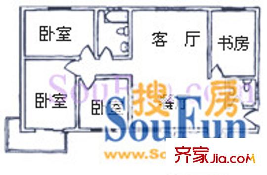 明德雅園大廈戶型圖4室2廳2衛(wèi)1廚