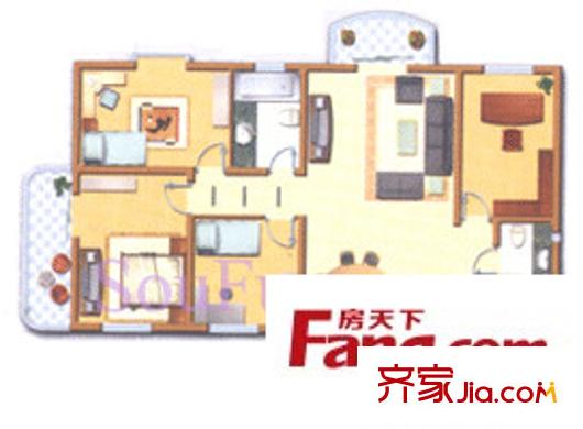 明德雅園大廈戶型圖A、F痤 4室2廳2衛(wèi)1廚