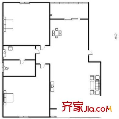 北曹家巷小區(qū) 2室 戶型圖