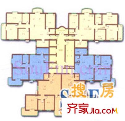 明德雅園大廈戶型圖標(biāo)準(zhǔn)層平面 2室