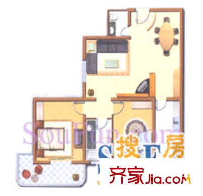 明德雅園大廈戶型圖C、D座 2室2廳2衛(wèi)1廚
