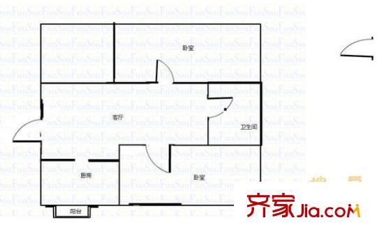 西儀103廠家屬院戶型圖103家屬院 2室 戶型圖 2室1廳1衛(wèi)1廚